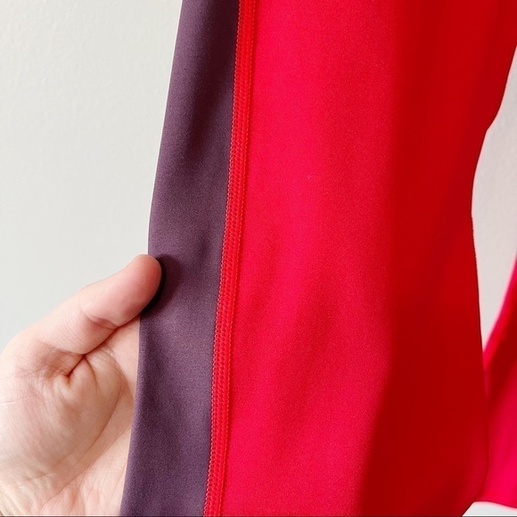 ZYIA Active Red Royalty Stripe Light n Tight High-Rise 7/8 Leggings Size 12 EUC - Picture 9 of 13